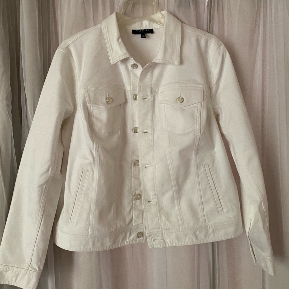 Talbots White Denim Jacket EUC